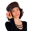Mumcu's Leather Women's Visor Beret Newsboy Cap Captain Sailor Hat