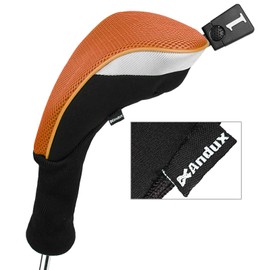 Andux 5pcs/Set Golf 460cc Driver Fairway Wood Club Head Covers Long Neck Orange