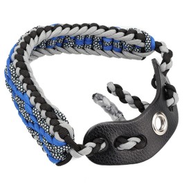 SUNYA Archery Bow Wrist Sling, 550 Paracord Strap Comfortable on Hand.100% Full Grain Leather Yoke, Multiple Camo Colors.Fit Compound Bow Stabilizer & Recurve. (Defender-M4)