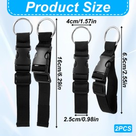 2 Pcs Add a Bag Strap for Suitcase Adjustable Suitcase Belt Jacket Holder Jacket Gripper Travel Belt Add Bag Handbag Clip Travel Accessories for Connecting Your Luggage Jacket (Black)
