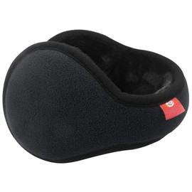 Winter Earmuffs for Men Unisex Fold Fleece Ear Muffs Women`s Warmer Neck Earmuff - Color: 1a-black