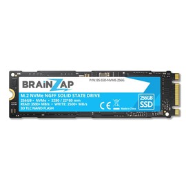 BRAINZAP 256GB NVMe SSD - M.2 NGFF 2280 - PCI-e 3.0 x4-3500 MB/s Read - 2500 MB/s Write - Internal SSD