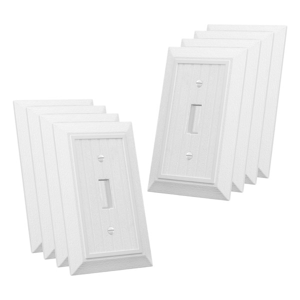 8 Pack Mid-Size Toggle Switch Wall Plate, Midway Size 1-Gang