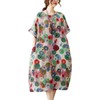 LUZU JUNU Women's Summer Baggy Plus Size Loose Cotton Linen
