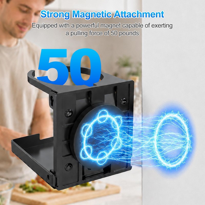 Magnetic Cup Holder, Heavy-Duty Anti-Fall Drink Holder with N38 Super