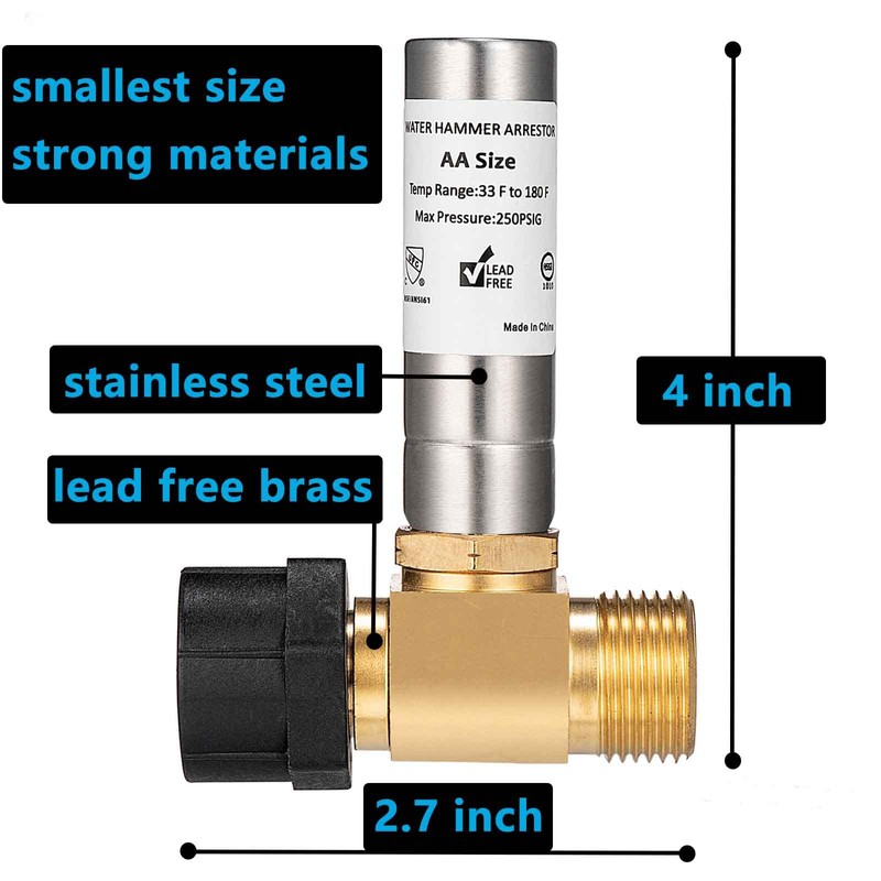 (2 Pack) Lidertik Water Hammer Arrestor Toilet 7/8 Inch, Absorb