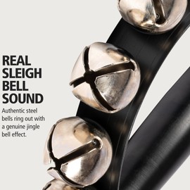 Meinl Percussion Sleigh Bells Instrument - Semicircular Sleigh Bells Musical Instrument with 7 Bells - Wood/Steel, Black/Silver (SLB7)