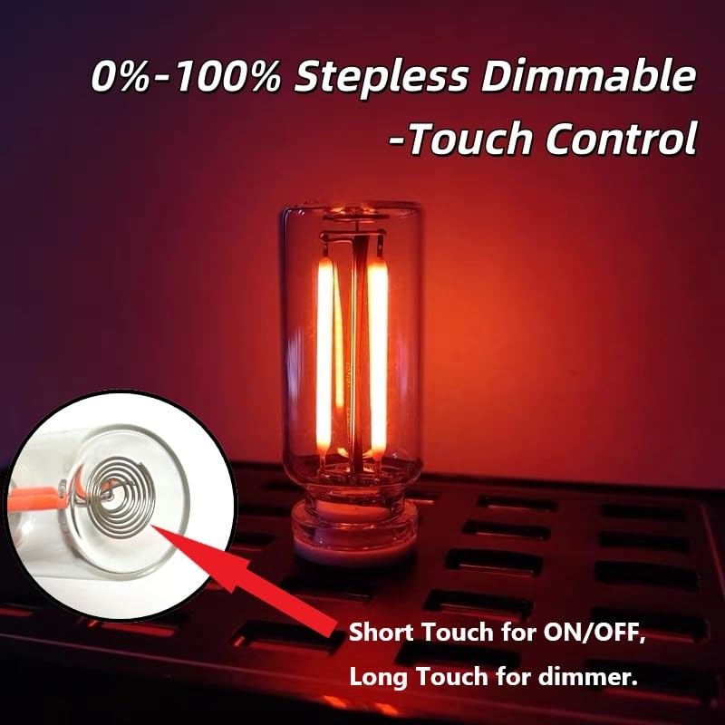Poteital 2-Pack Red Blue Dimmable USB Light, Touch Control Led
