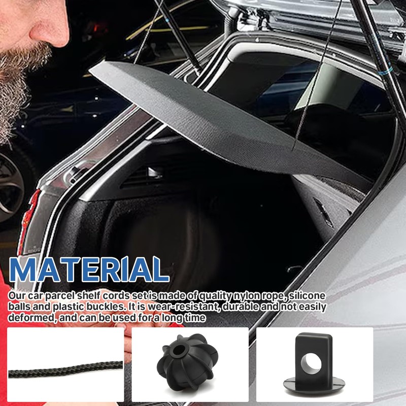 4 Pair Car Parcel Shelf Strings, Tonneau Cover Strap Cord