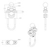 RAM MOUNTS RAM-B231ZU (Base 1.0") U-Shaped Clamp Base Single [1