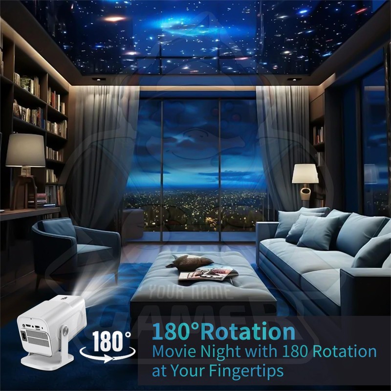 HCS350 Pro Projector and game,Retro 4K Smart Game Projector 1280*1080P