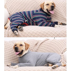 SUYUKU Recovery Suit for Dogs, Anti-Leak Puppies, Long Sleeve Bodysuit for Elizabethan Collar, One-Piece with Legs, Operation Bodysuit, Soft, Comfortable, Warm Pyjamas, Clothing for Pets (Grey, S)