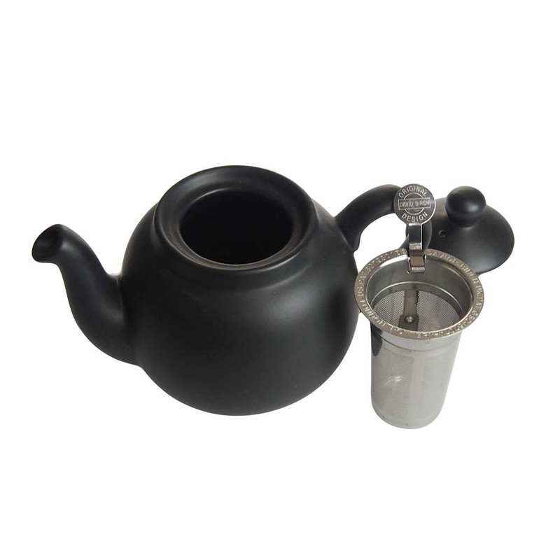 LONDON POTTERY Farmhouse Teapot for 2 Cups, Matte Black