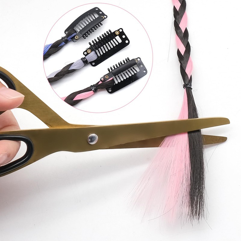 6Pcs Braid Hair Extensions, Braiding Hair Pieces Braid Wig Coloured