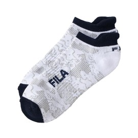 Fila Golf 745930 Men's Golf Socks, Ankle Socks, Antibacterial, Odor Resistant, Anti-Slip, white, Free size