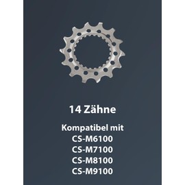 Bicycle Sprocket Replacement Sprocket 12-Speed Compatible with Deore SLX XT XTR MTB Micro Spline Cassettes CS-M6100 CS-M7100 CS-M8100 CS-M9100 (Silver 14Z)