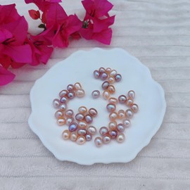 50 abalorio de perlas de agua dulce para hacer joyas AAA de 9 a 10 mm, no porosas, naturales, auténticas, abalorio ovaladas, abalorio de perlas sueltas, regalo para mujeres, regalos de bricolaje