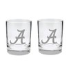 Alabama 2-Sided Etched Satin Finish Rocks Glass Set of 2
