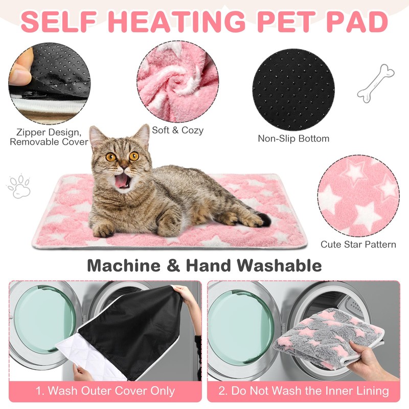 Clysee 4 Pack Self Heating Cat Bed Cat Self Warming
