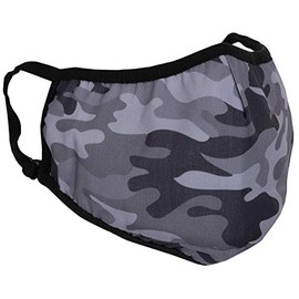 iscream Teen & Adult Night Fog Camo Double Layer Adjustable Ear Strap Face Mask with Pocket