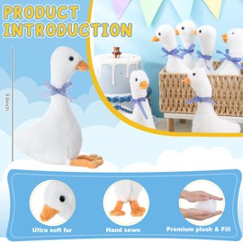 Simgoing 12 Pcs One Silly Goose Party Favors Stuffed Animal Plush Toy 9.8 Inch Goose Plush Soft Stuffed Animal for Birthday Shower Party Supplies Home Decorations