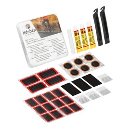 Hdnbsp 35 Pcs Bike Tire Repair Kit, Bicycle Inner Tube Patch Kit with Tire Lever and Adhesive Patches, Road Bike Flat Tire Patch Kits - Portable Case for Ebike, Motorcycle & Cycling Inflatable Tubes