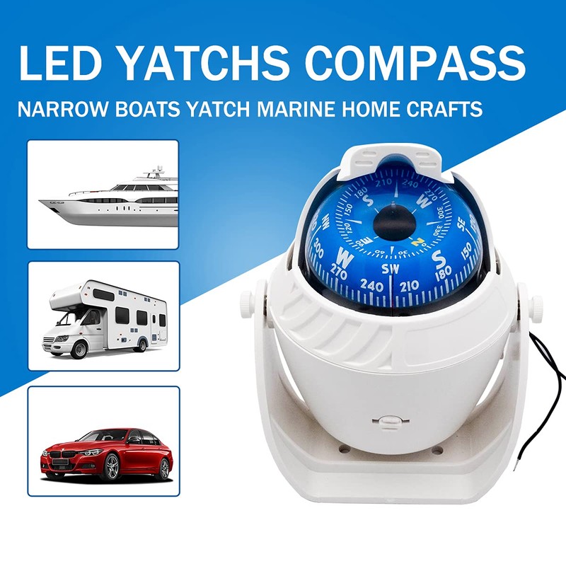 Baceyong Sea Marine Car Navigation Compass Ball Swivel Compass with