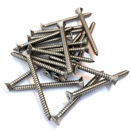 No.8 x 2" (4.2mm x 50mm) Pozi Countersunk Self-Tapping Screw DIN7982 - A4 (316) Stainless Steel (Pack of 20)