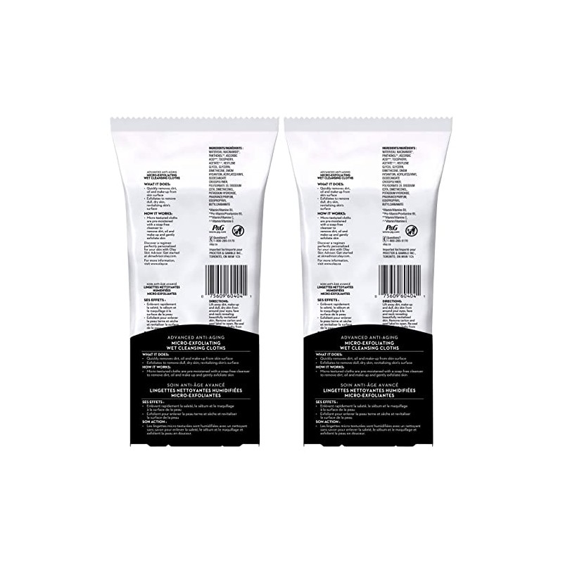 OLAY Regenerist Advanced - Paos de limpieza antiedad microexfoliantes, 30