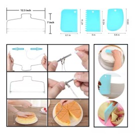 CACTUS_MX Base Giratoria Pasteles Acero Inoxidable Herramientas Kit357
