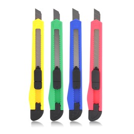4 Pack Box Cutter Utility Knife, Mini Box Cutters Retractable Opener, Professional Razor Blade Knives, Small Snap Off Paper Knife by Untrytb