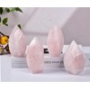 JIC Gem Rose Quartz Crystal Tower 4 Sides Spiral Obelisk