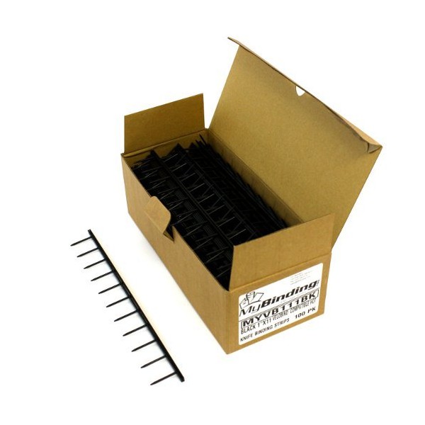 Black Velobind Compatible Hot Knife Binding Strips - 100pk (1"