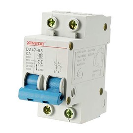 sourcing map 2 Poles 3A 230/400V Low-voltage Miniature Circuit Breaker Din Rail Mount DZ47-63 C3