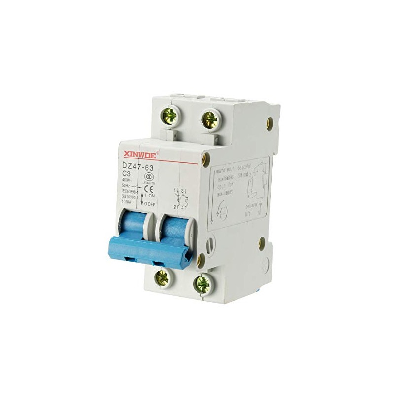 sourcing map 2 Poles 3A 230/400V Low-voltage Miniature Circuit Breaker
