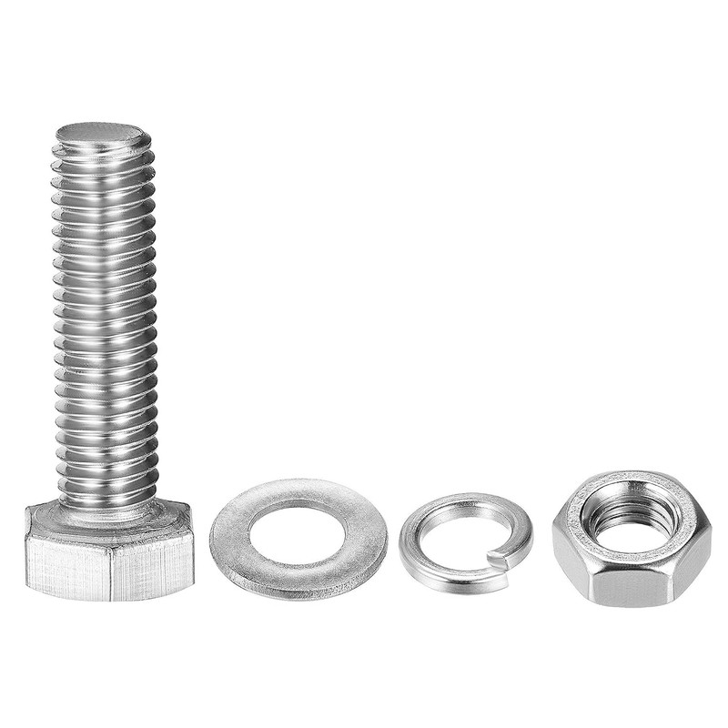 2 Piece Flange Bolt Set M10x35mmxP1.5 Stainless Steel Exhaust Gasket
