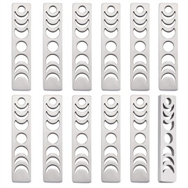 LEGENTLISUR 20Pcs Moon Charms Bulk Lunar Phase Pendants Rectangular Stainless Steel Charms for Jewelry Making Necklace Bracelet Craft DIY