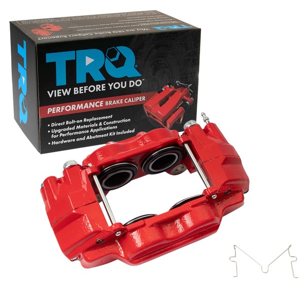 TRQ Front Left Right Brake Caliper Performance Red Driver Passenger