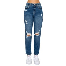 Women's Mom Jeans High Waisted Baggy Distressed Boyfriend Jean Ripped Style Cotton Classic Regular and Plus Size 3