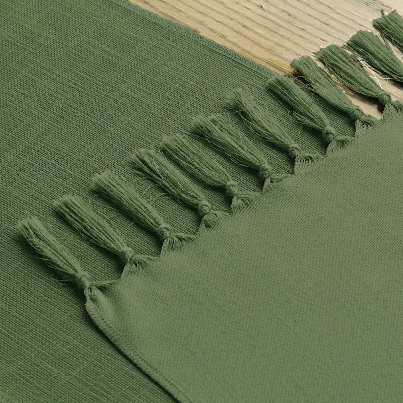 Artoid Mode Dark Green Boho Rural Rustic Farmhouse Tassel Table