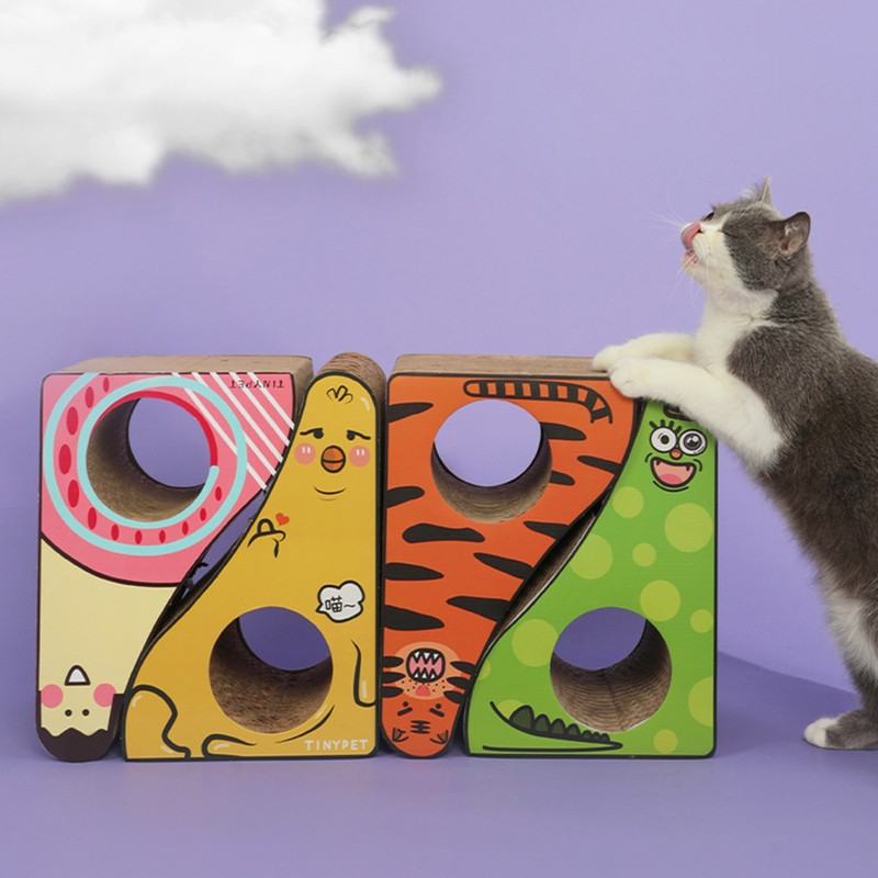 Triangle Cat Scratcher Slope Corrugated Cardboard Slope Vertical Pad with