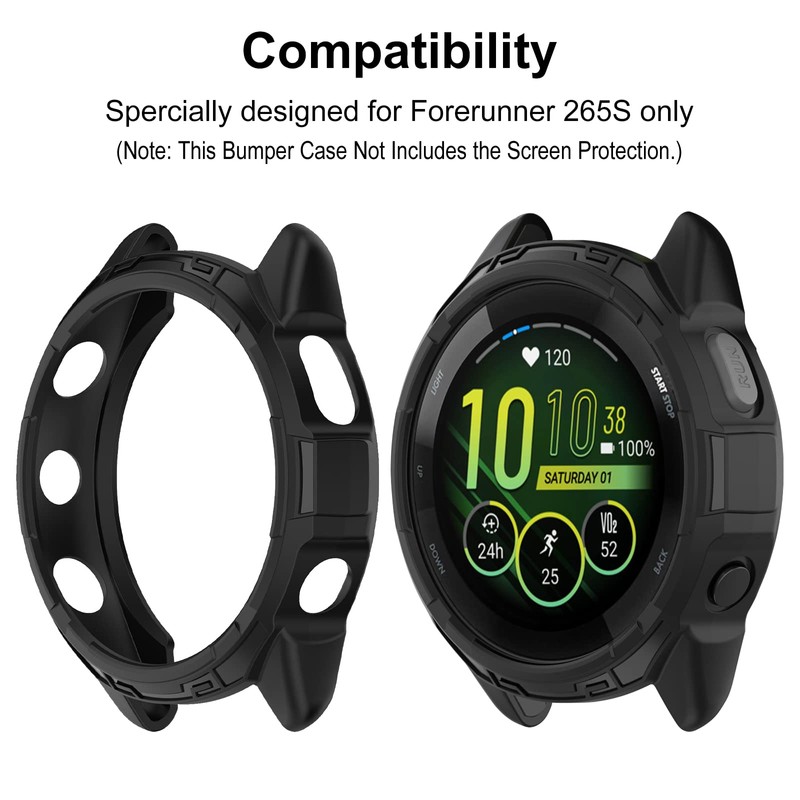 SumRioo Protective Case Cover Compatible with Garmin Forerunner 265S, TPU