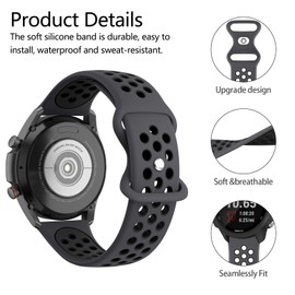 Meliya Silicone Band Compatible for Gabb/Gizmo Watch 3 2 1 Bands for Kids, 20mm Breathable Waterproof Sport Gizmo Watch Band Replacement for Boys and Girls