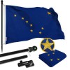 UD_G128 Combo Pack: 5 Ft Tangle Free Spinning Flagpole (Black)
