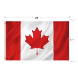 Canada Flag 5X8FT Canadian FLAG Polyester outdoor indoor Canvas Header and Double Stitched with two Brass Grommets (5X8)
