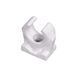10 x Pipe Clips Simple Pipe Holder White Pipe Fixing Plastic Pipe (with Metal Sleeve, 10 mm)