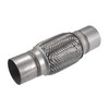X AUTOHAUX 65x245mm Universal Car Exhaust Flexible Pipe Tubing Silver
