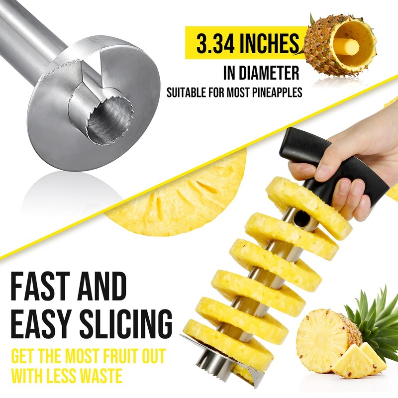 Pineapple Corer and Slicer, Sopito Pineapple Corer Stainless Steel Pineapple