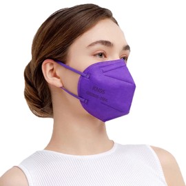 Breathable 5-Layer Disposable KN95 Face Masks Respirator Cup Dust Safety Protection Mask Purple 20pcs