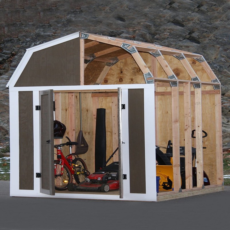 EZBUILDER 70188 Barn Style Shed Instant Framing Kit, 7'x8', Metal